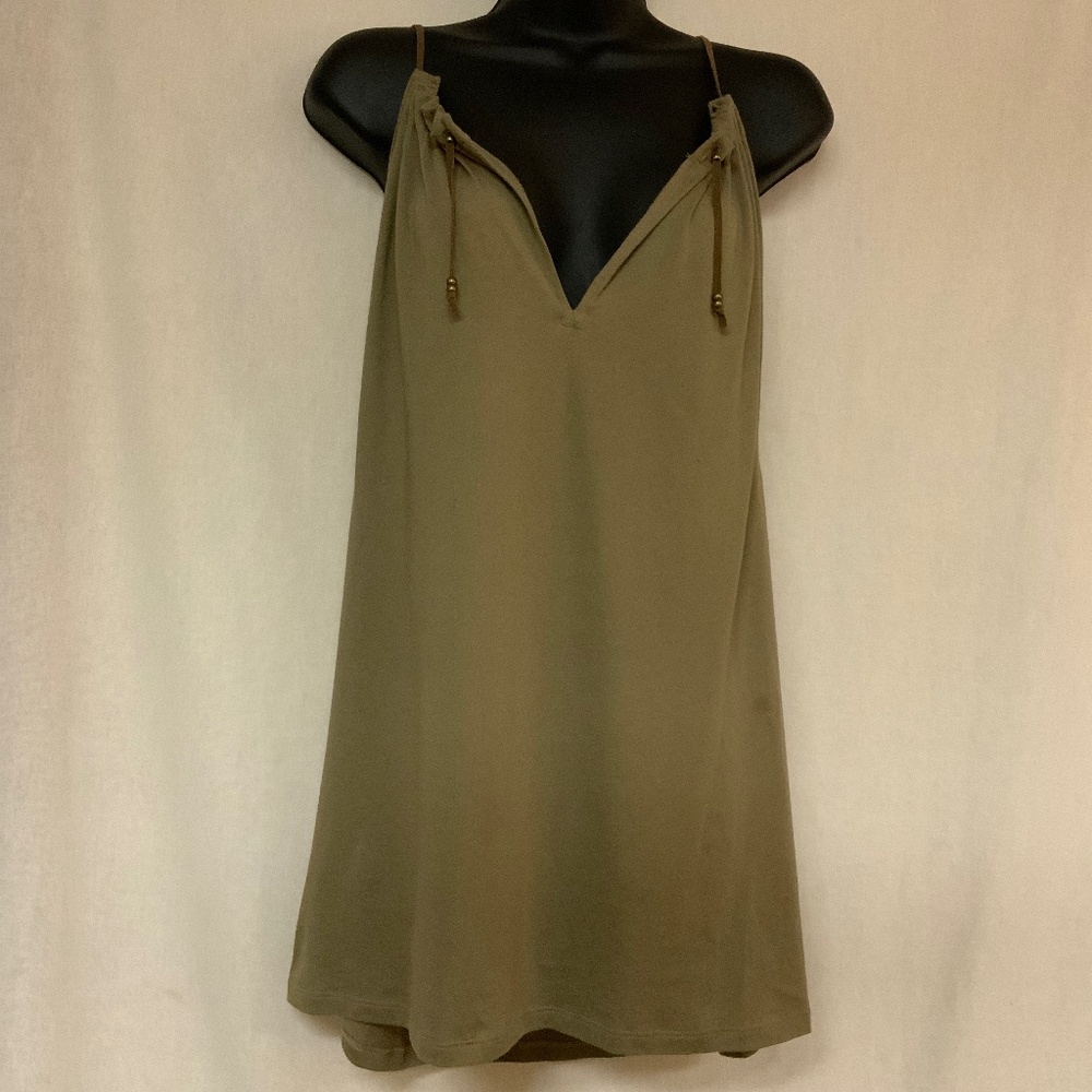 Ralph Lauren Embellished Tank Top Sleeveless Olive Green
